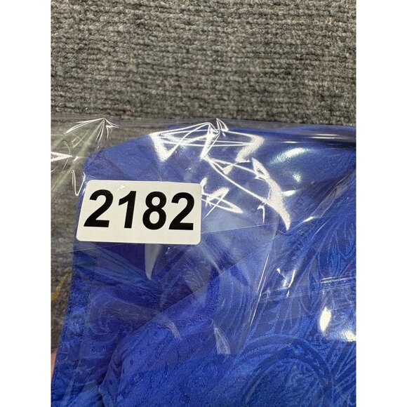 VTG Rafaella Blouse Womens‎ Blue 12 Silk Button Back High Neck Business Classic - Picture 9 of 9